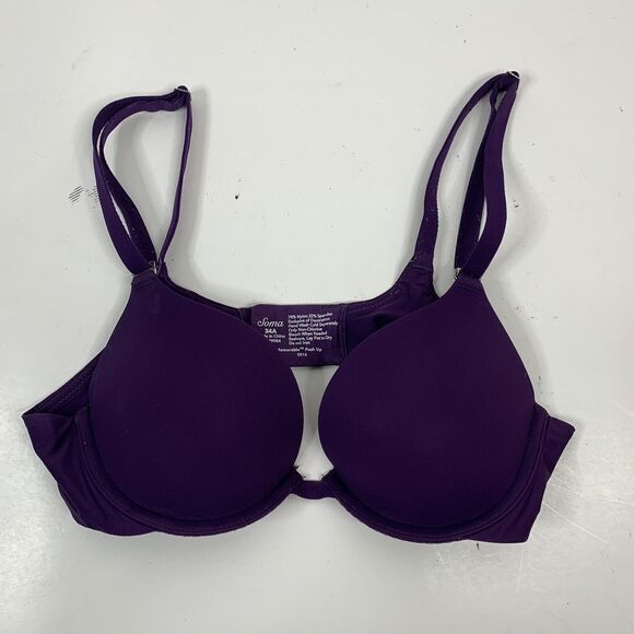 Soma Size 34A Bra Memorable Push Up Underwired Purple Adjustable Straps Women’s - Picture 2 of 11